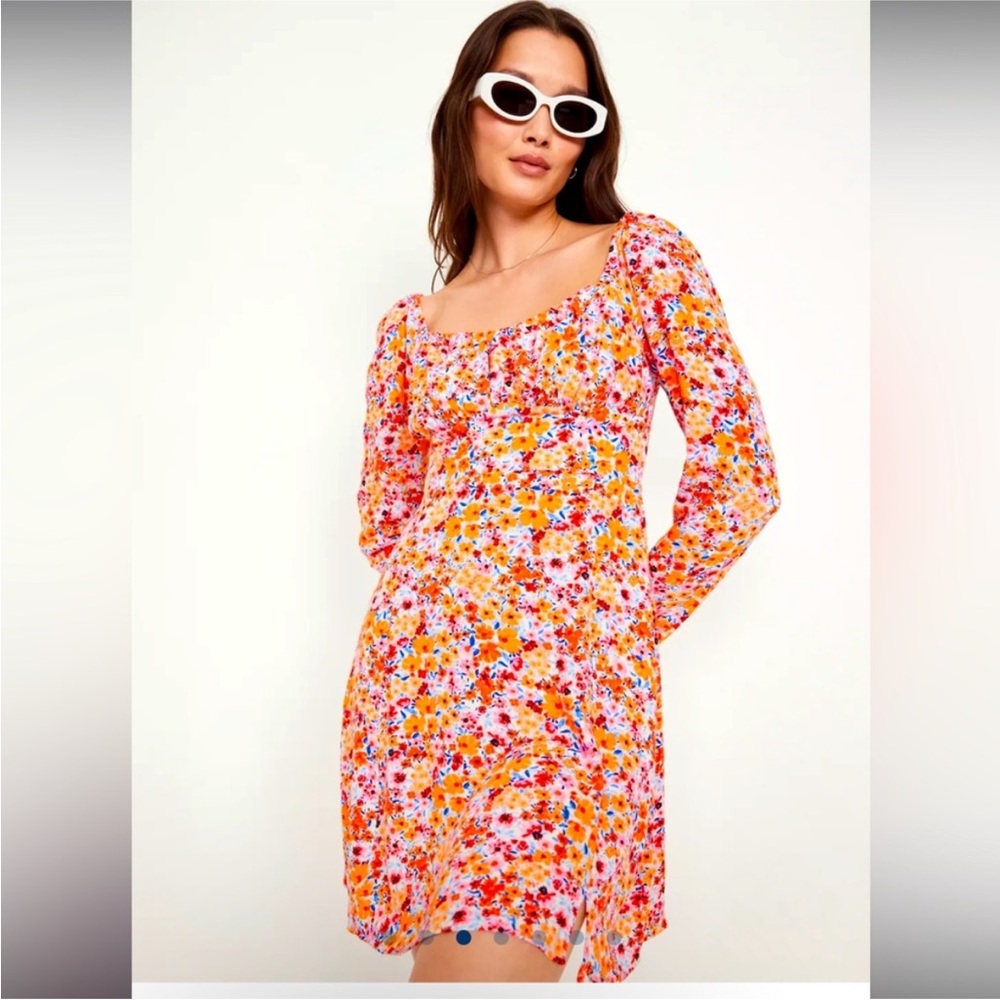 Old Navy Fit and Flare Long sleeve floral dress Size XL; NWT